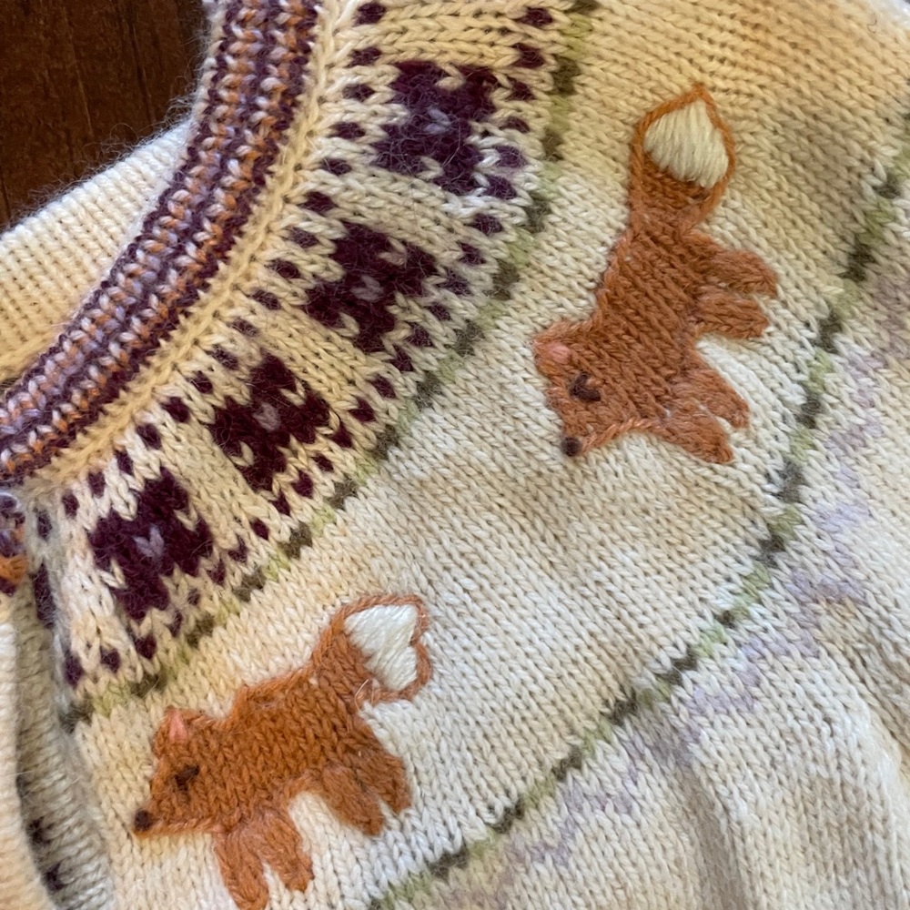 Gymboree Autumn Highlands Ivory Fox Cardigan Sweater Size 5 NWT (2006) - Picture 3 of 8